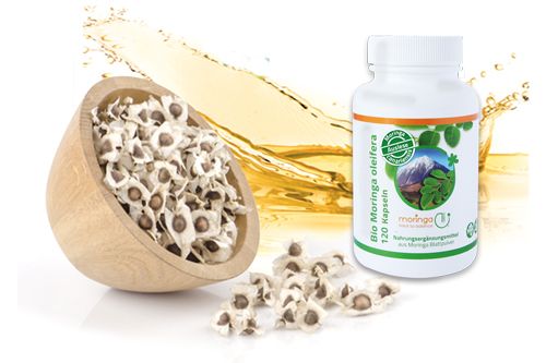 Sparset: 100ml Moringaöl mit 300 Kapseln